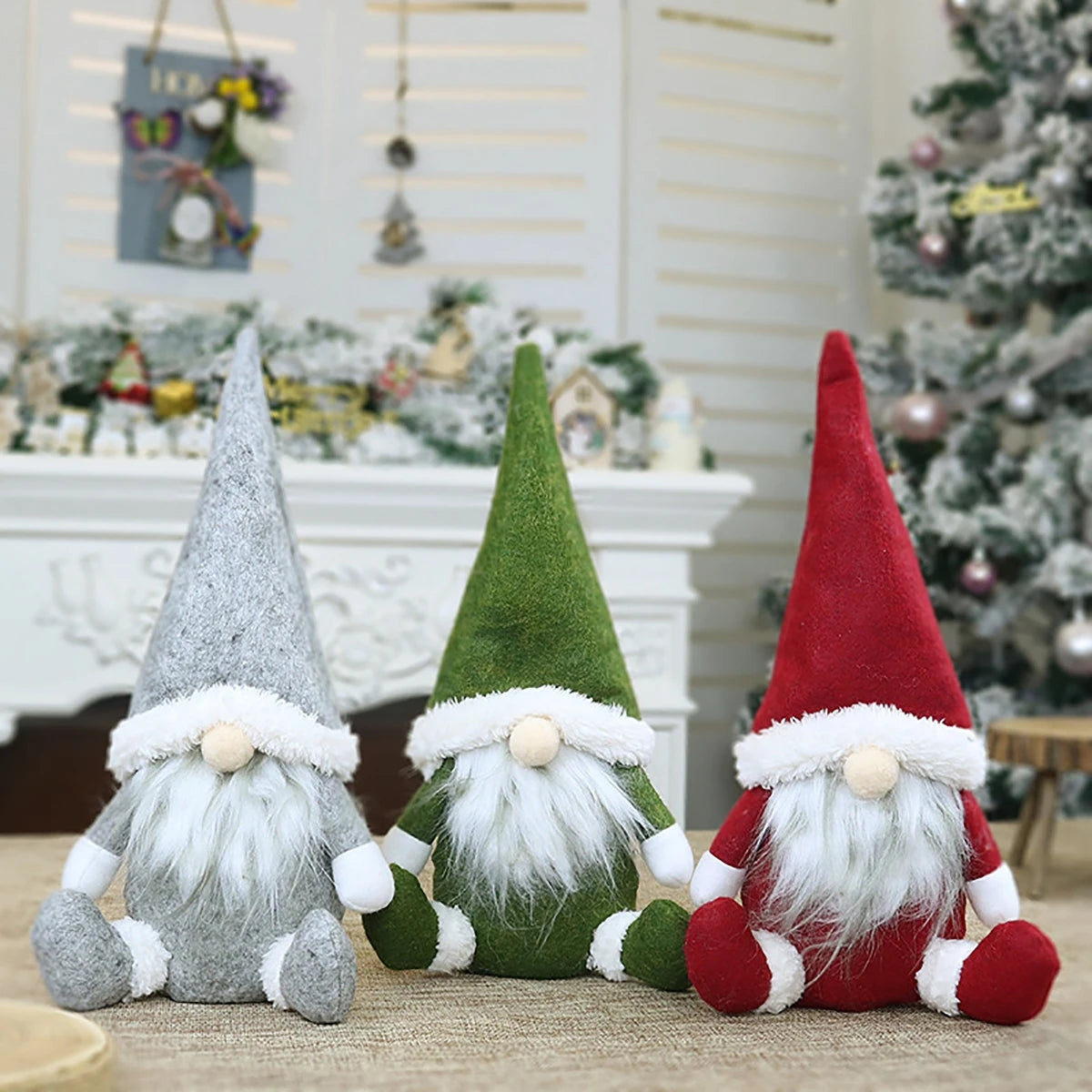 Kerst Kabouter Pop β Faceless Gnome Decoratie 2026 β Pluche & LED Optioneel