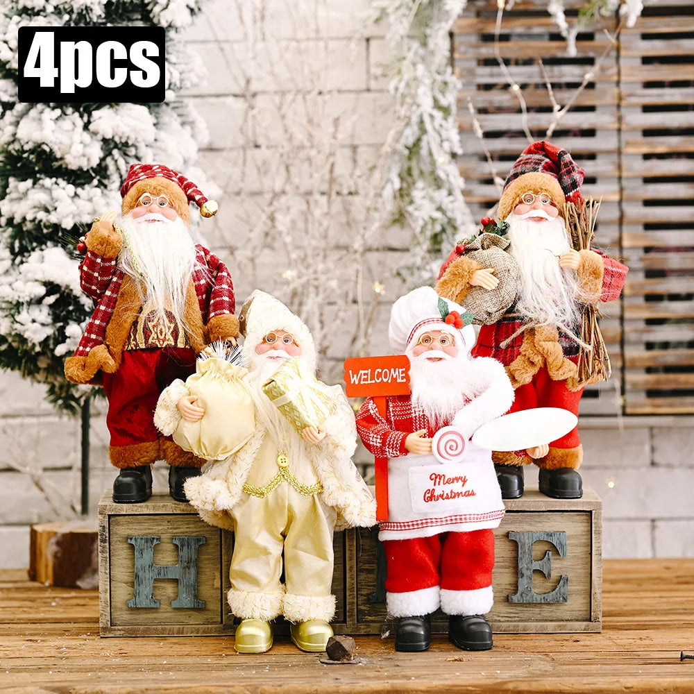 Pluche Kerstman Pop 30 cm – 1~4 Stuks Kerstdecoratie voor Huis & Feestdagen 2026