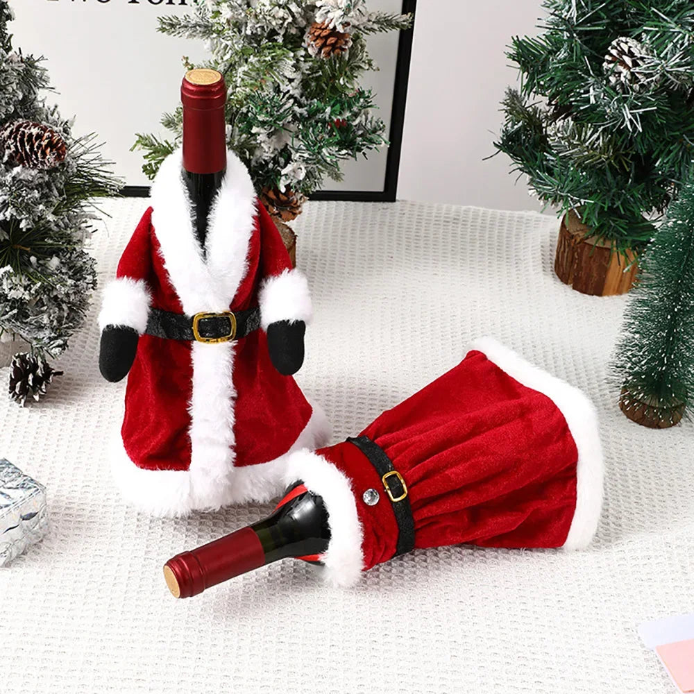 Runtow Kerst Wijnfles Hoes β Jurk of Rok Ontwerp β Feestelijke Tafeldecoratie voor Kerst & Nieuwjaar 2026