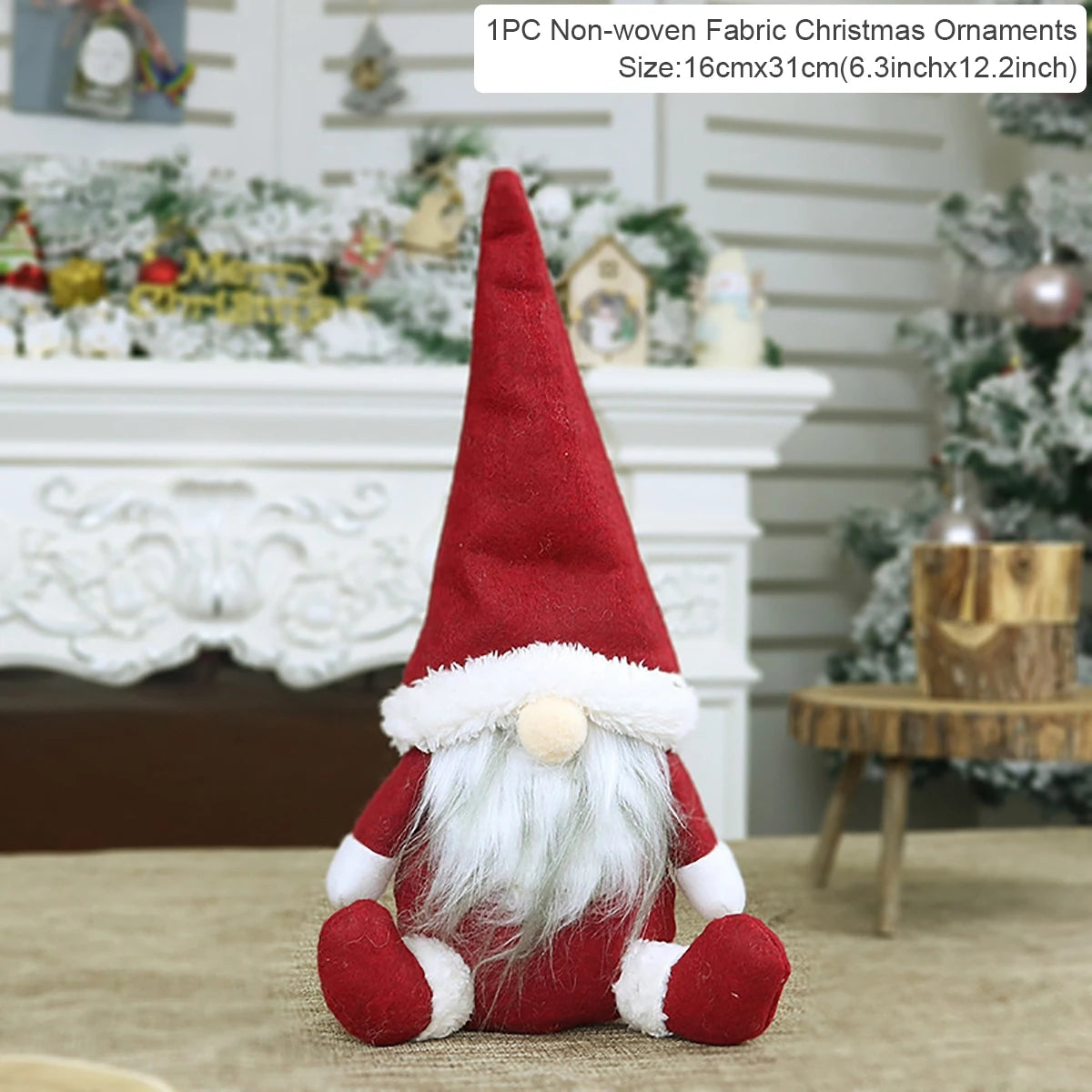 Kerst Kabouter Pop β Faceless Gnome Decoratie 2026 β Pluche & LED Optioneel
