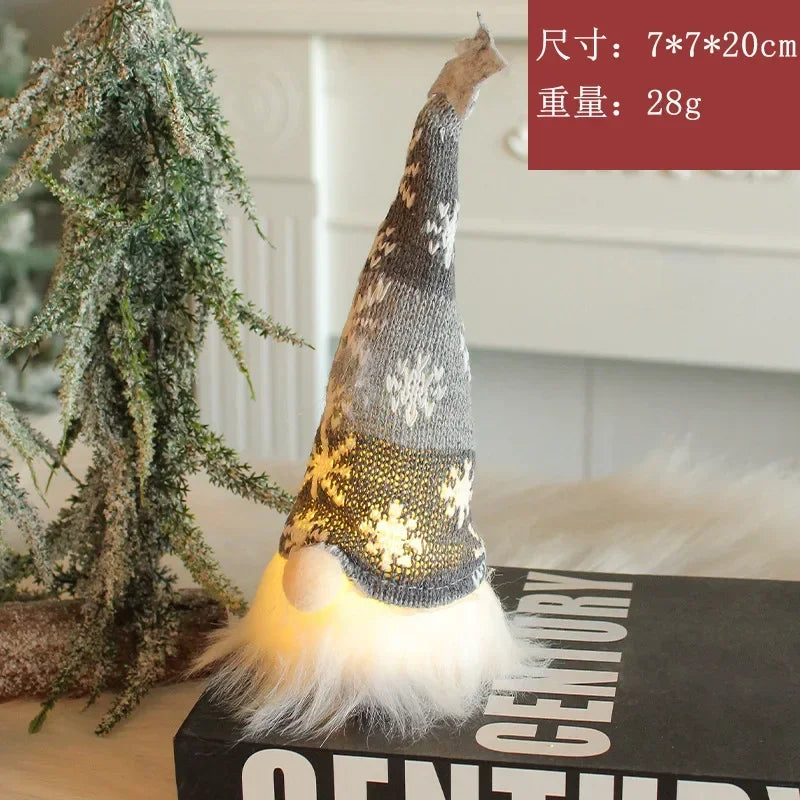 Kerst Kabouter Zonder Gezicht met LED-licht β Pluche Decoratie voor Huis & Kerstboom