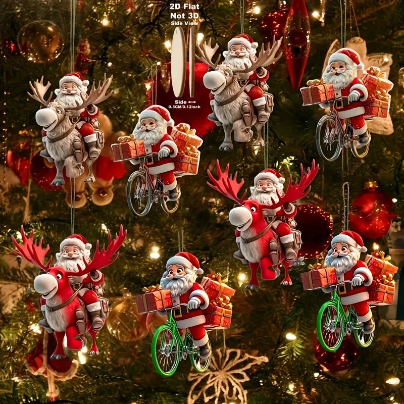 Houten Kerstman Fiets Hangers β 8/16/24 Stuks Kerstdecoratie voor Huis & Kerstboom 2026