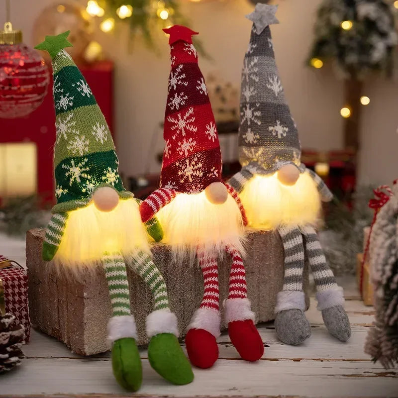 Kerst Kabouter Zonder Gezicht met LED-licht – Pluche Decoratie voor Huis & Kerstboom