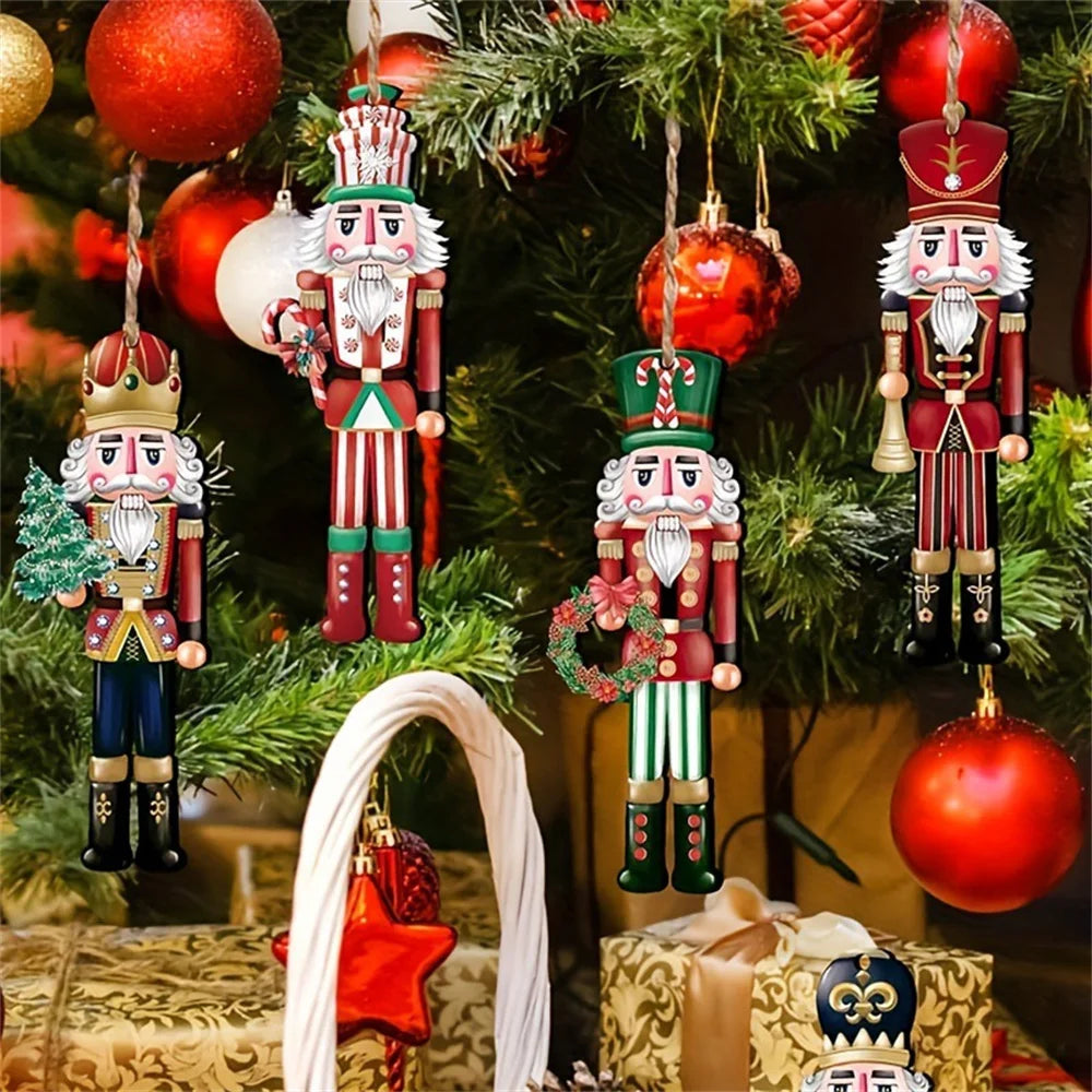 12 stuks Kerst Notenkraker Soldaat Hangers – Houten Kerstboomdecoratie voor Huis 2026 – Feestelijke Nieuwjaarsornamenten