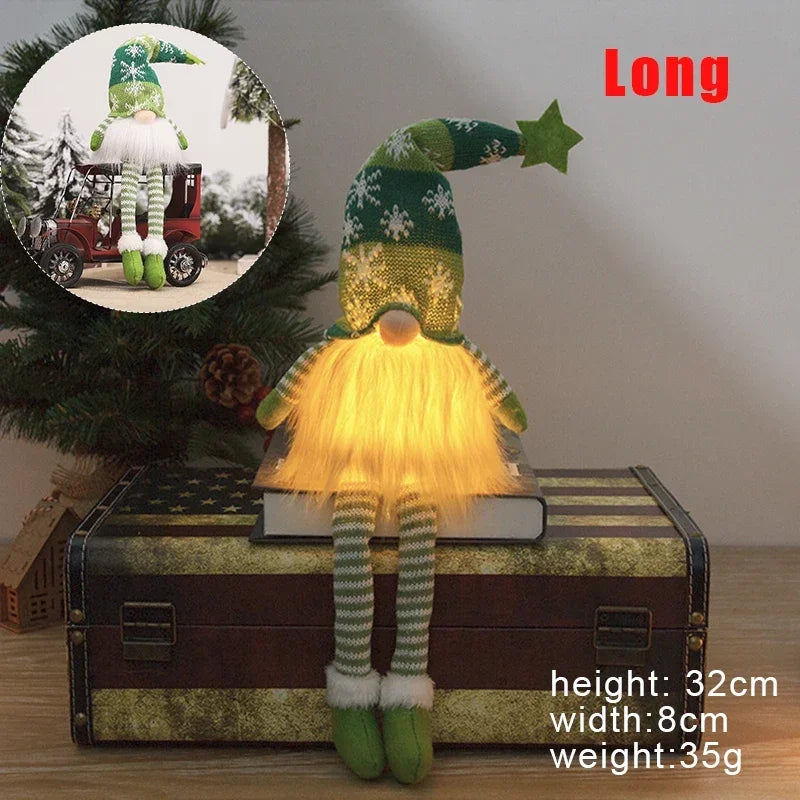 Kerst Kabouter Zonder Gezicht met LED-licht – Pluche Decoratie voor Huis & Kerstboom