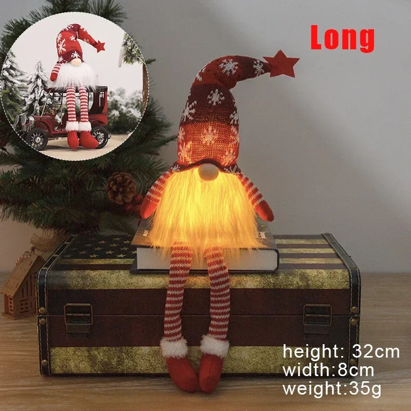 Kerst Kabouter Zonder Gezicht met LED-licht – Pluche Decoratie voor Huis & Kerstboom