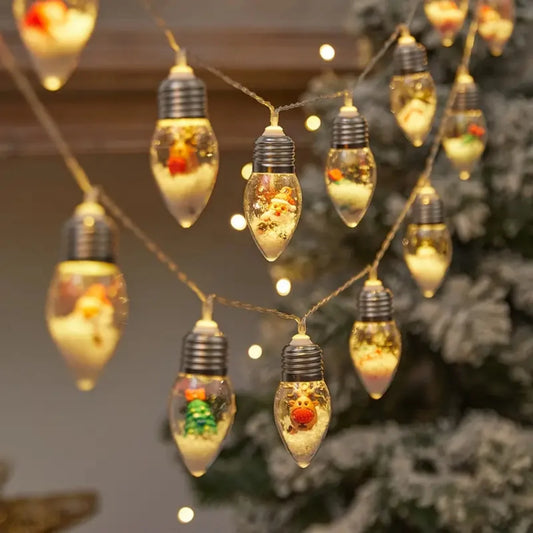 Kerst sneeuwbal lichtslinger – 10/20 LED lampjes op batterij