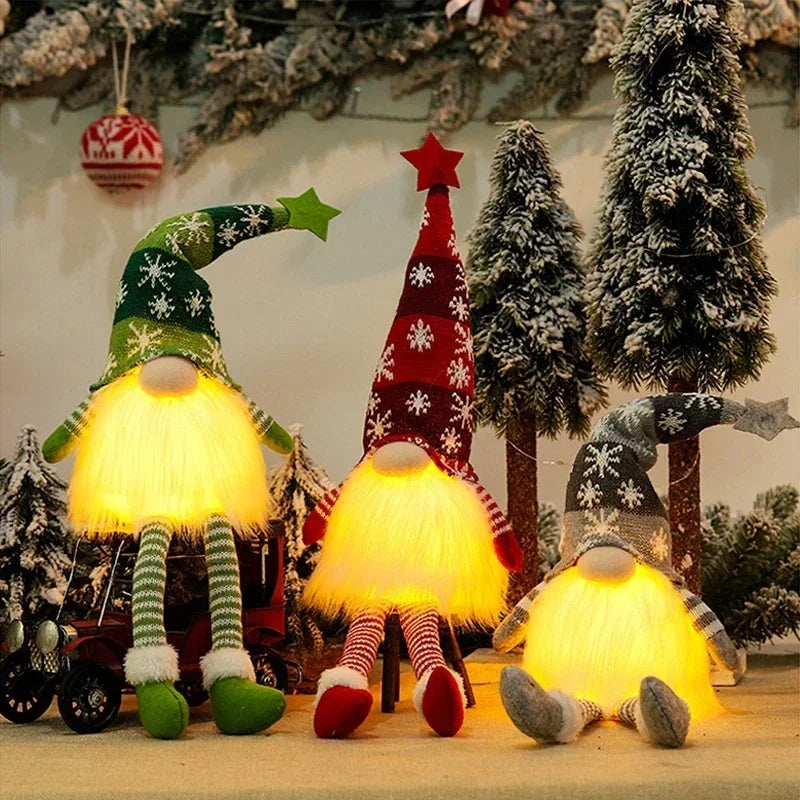 Kerst Kabouter Zonder Gezicht met LED-licht – Pluche Decoratie voor Huis & Kerstboom