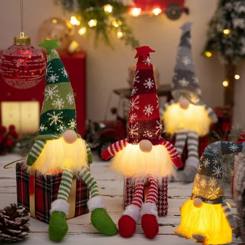 Kerst Kabouter Zonder Gezicht met LED-licht – Pluche Decoratie voor Huis & Kerstboom