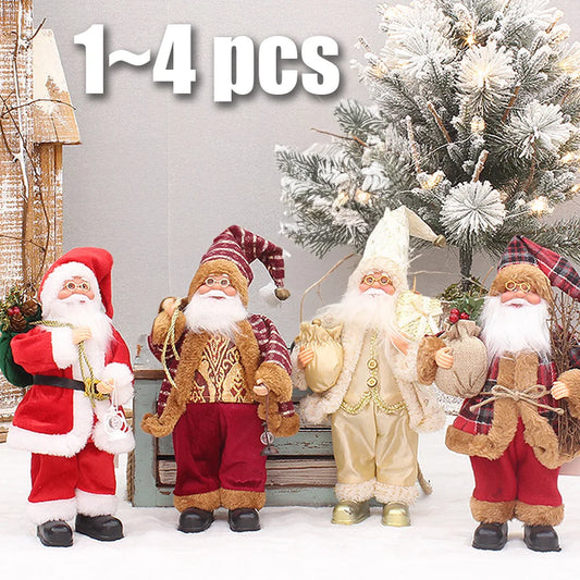 Pluche Kerstman Pop 30 cm – 1~4 Stuks Kerstdecoratie voor Huis & Feestdagen 2026