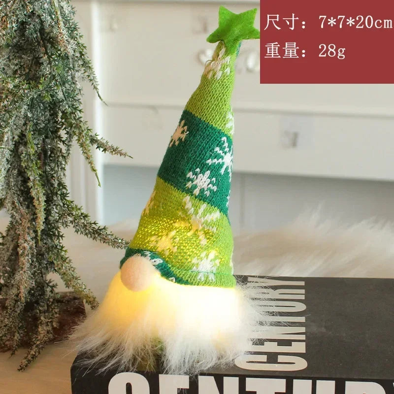 Kerst Kabouter Zonder Gezicht met LED-licht – Pluche Decoratie voor Huis & Kerstboom