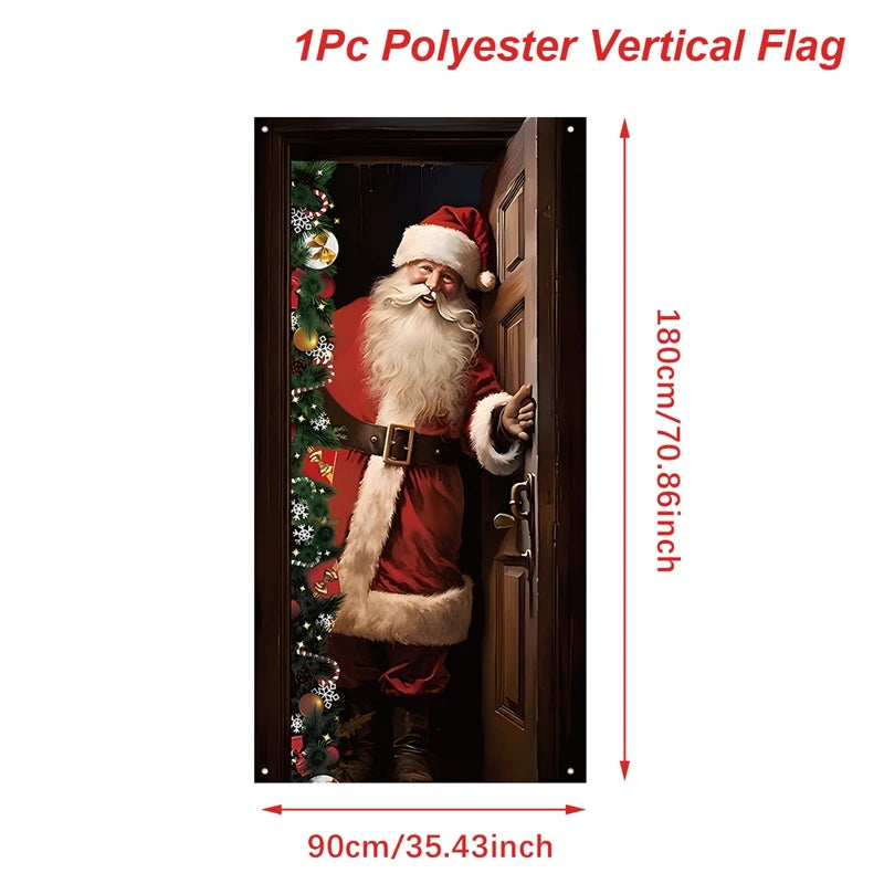 Kerst Deurvlag – Hangende Kerstman Banner voor Huis & Entree 2026