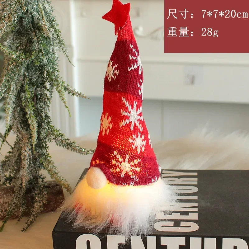 Kerst Kabouter Zonder Gezicht met LED-licht – Pluche Decoratie voor Huis & Kerstboom