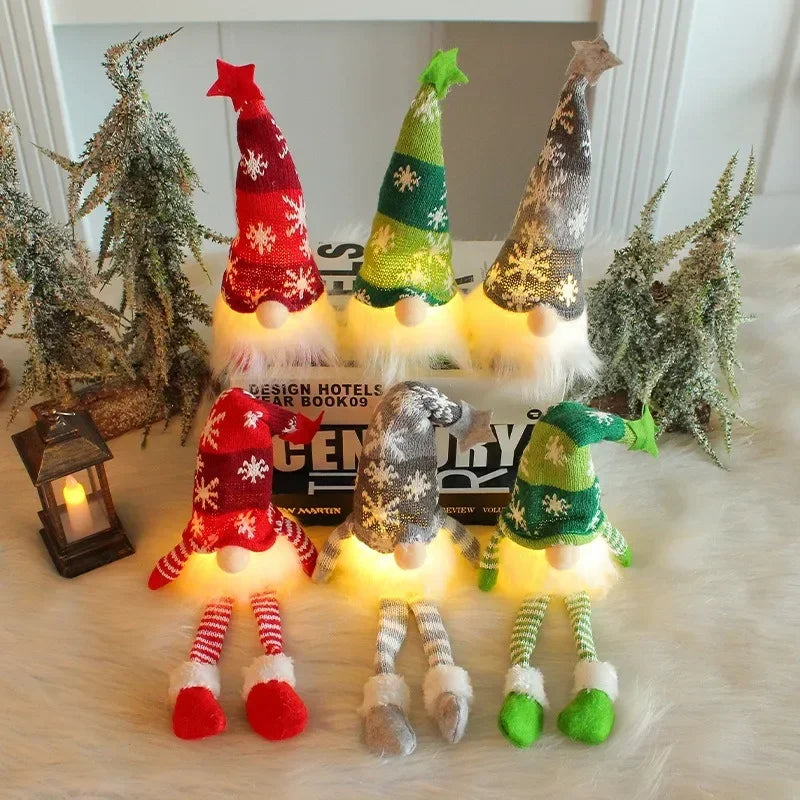 Kerst Kabouter Zonder Gezicht met LED-licht – Pluche Decoratie voor Huis & Kerstboom